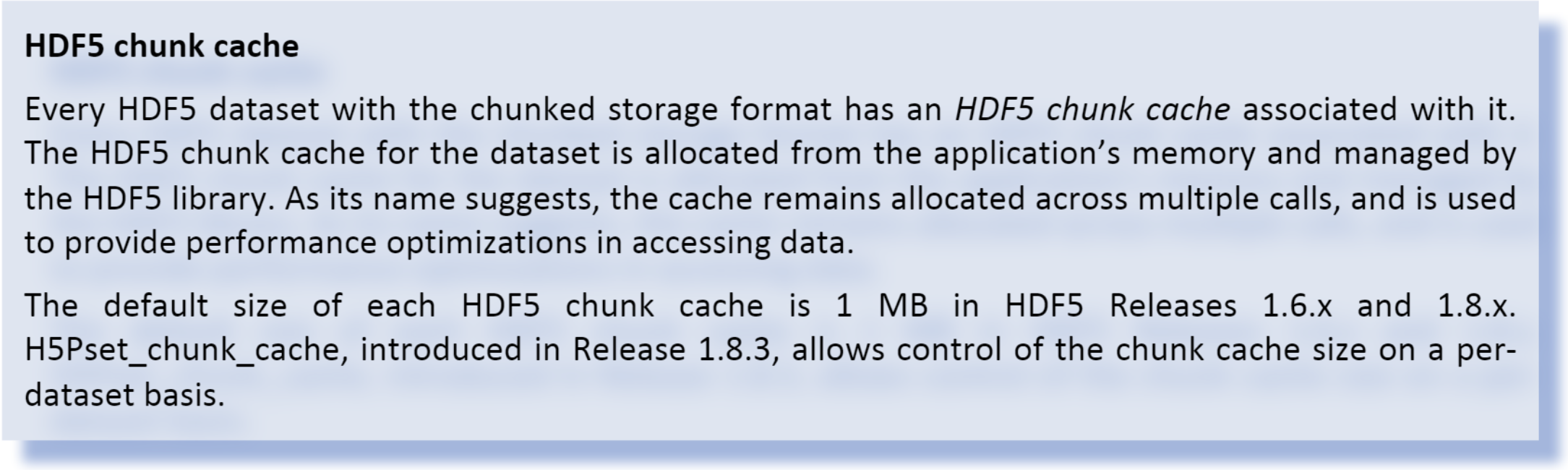 HDF5 chunk cache